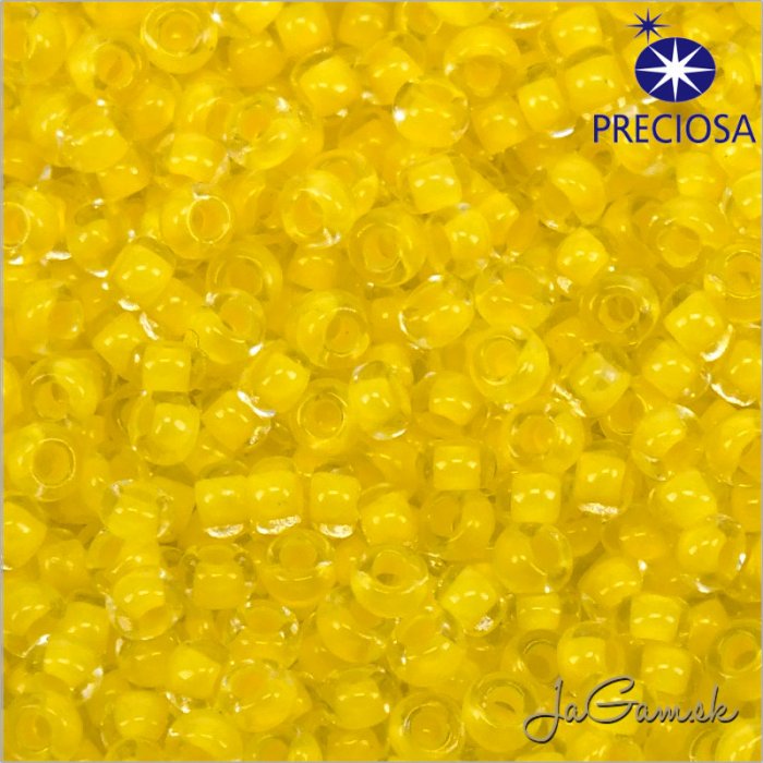 Rokajl Preciosa 10/0 Priehľadná s žltým prieťahom č.08A86-25g (PR10055)